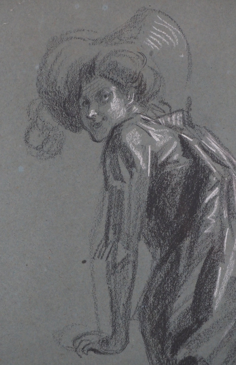 Jules CHERET : Etude femme au balcon de l&