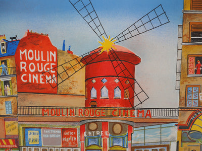 UGELLI : Les passants du Moulin Rouge, Lithographie originale (photo de détail 5) - Crédit photo : Galerie Art.Paris