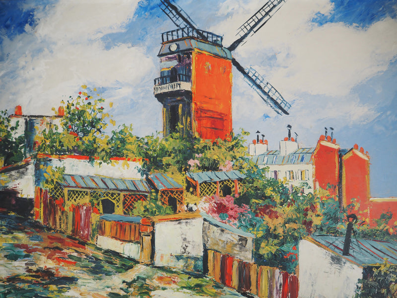 Elisée MACLET : Montmartre, Moulin de la Galette et Maquis, Huile sur panneau signée