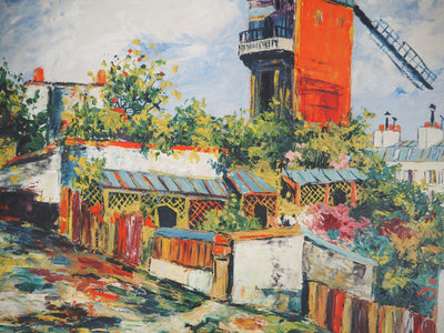 Elisée MACLET : Montmartre, Moulin de la Galette et Maquis, Huile sur panneau signée