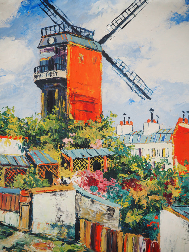 Elisée MACLET : Montmartre, Moulin de la Galette et Maquis, Huile sur panneau signée