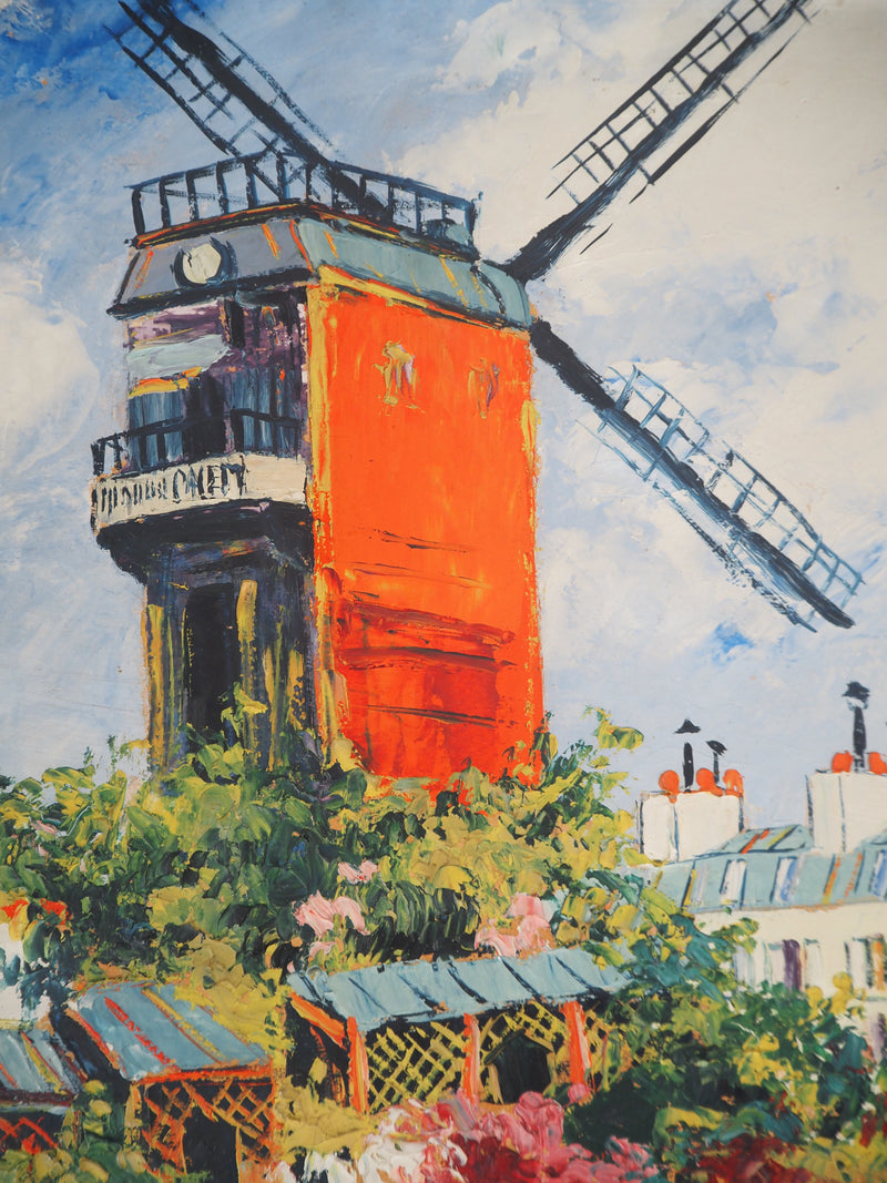 Elisée MACLET : Montmartre, Moulin de la Galette et Maquis, Huile sur panneau signée