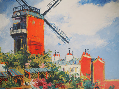 Elisée MACLET : Montmartre, Moulin de la Galette et Maquis, Huile sur panneau signée