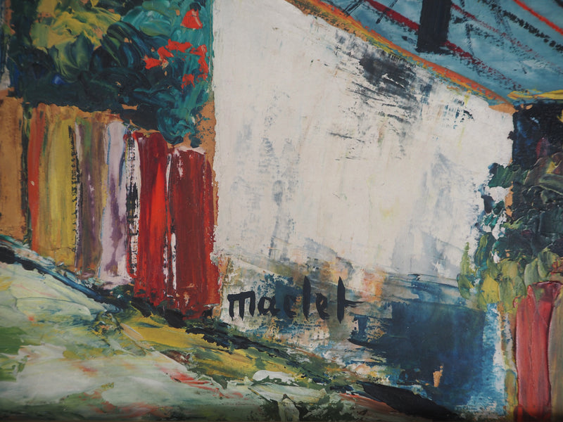 Elisée MACLET : Montmartre, Moulin de la Galette et Maquis, Huile sur panneau signée