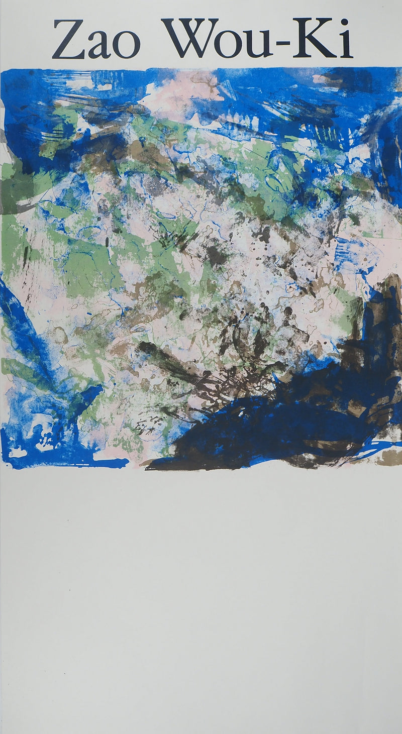 ZAO Wou-Ki : Composition bleue, Affiche en lithographie originale