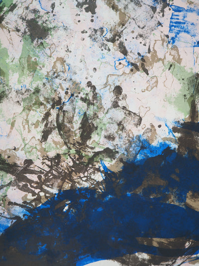 ZAO Wou-Ki : Composition bleue, Affiche en lithographie originale