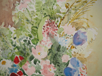 Paul COLLOMB : Le bouquet, Aquarelle originale signée