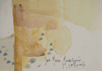 Paul COLLOMB : Le bouquet, Aquarelle originale signée