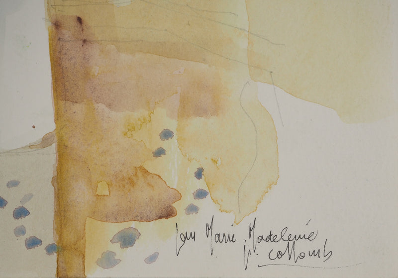 Paul COLLOMB : Le bouquet, Aquarelle originale signée