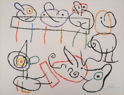 Joan MIRO : Ubu : Dîner surréaliste, Lithographie originale (vue générale) - Crédit photo : Galerie Art.Paris