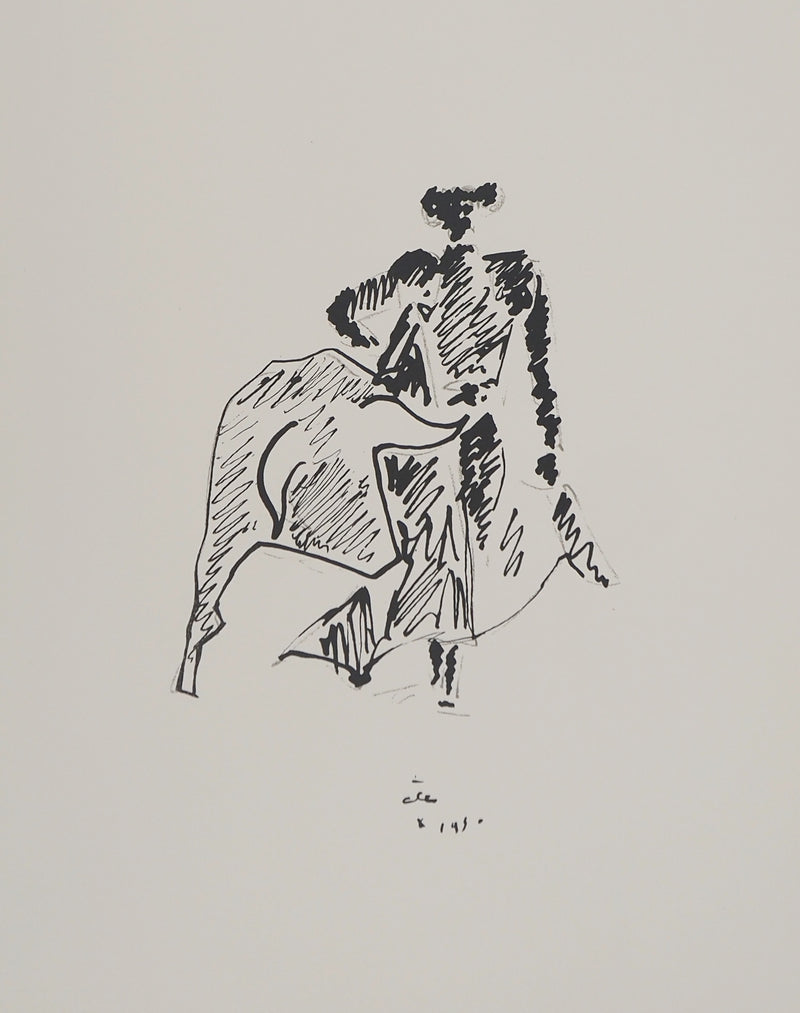 Jean COCTEAU : Le face à face, Lithographie originale signée