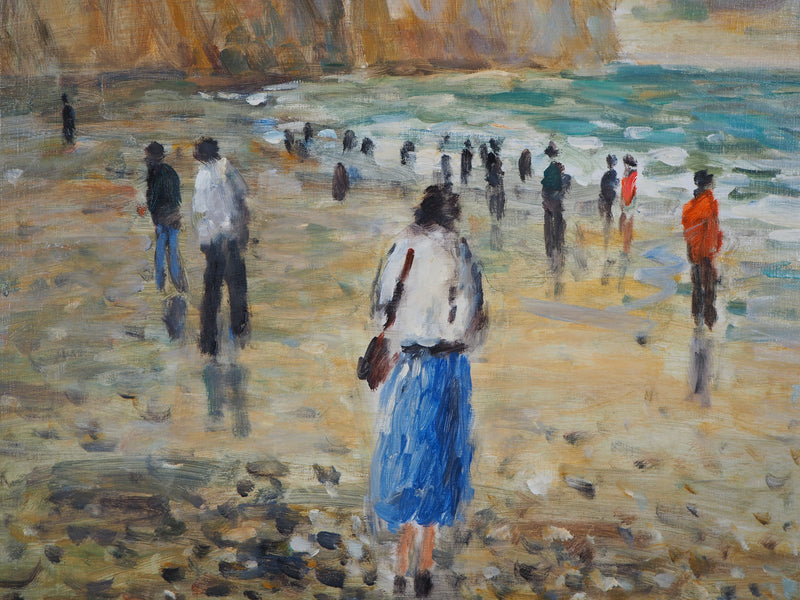 Jean-Jacques RENE : Normandie, Marée basse à Pourville, Tableau original (photo de détail 6) - Crédit photo : Galerie Art.Paris