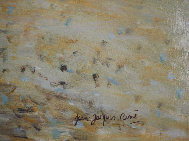 Jean-Jacques RENE : Normandie, Marée basse à Pourville, Tableau original (photo de détail 2) - Crédit photo : Galerie Art.Paris
