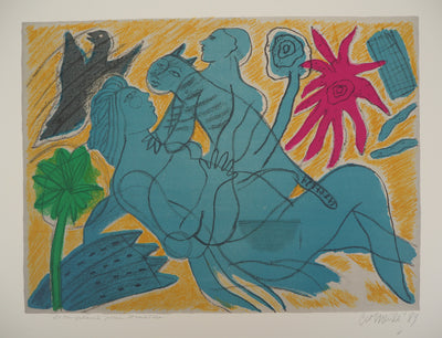 Guillaume CORNEILLE : Vacances d'été au soleil, Lithographie originale (photo de détail 3) - Crédit photo : Galerie Art.Paris