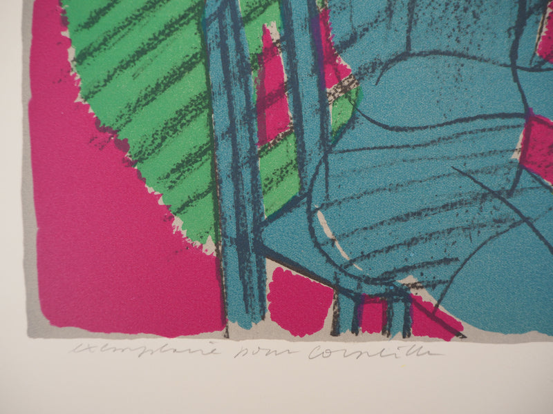 Guillaume CORNEILLE : Les amoureux à Paris, Lithographie originale (photo de détail 6) - Crédit photo : Galerie Art.Paris
