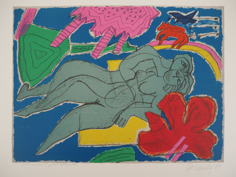 Guillaume CORNEILLE : Les amants, Lithographie originale (photo de détail 3) - Crédit photo : Galerie Art.Paris