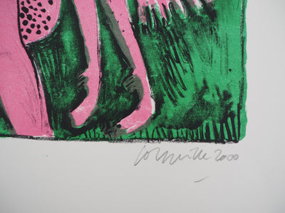 Guillaume CORNEILLE : La femme et la colombe, Lithographie originale (photo de détail 2) - Crédit photo : Galerie Art.Paris