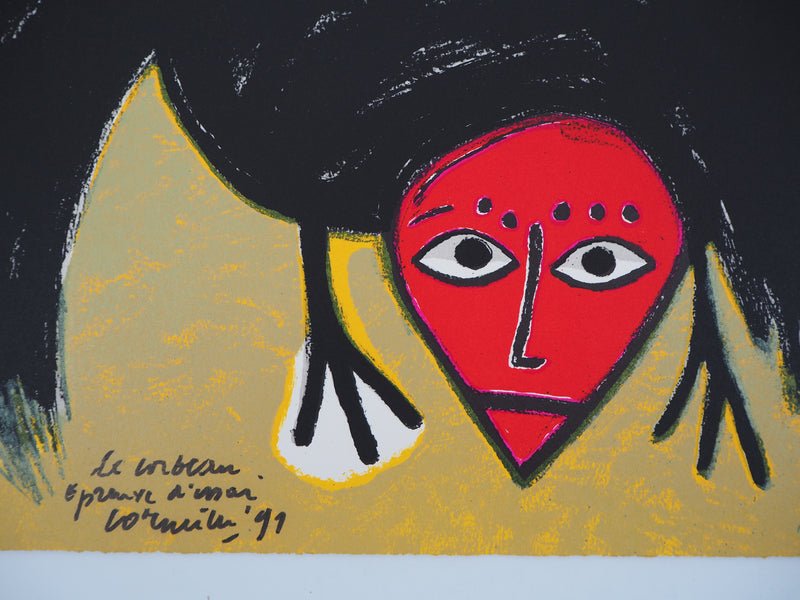 Guillaume CORNEILLE : Le corbeau, Lithographie originale (photo de détail 2) - Crédit photo : Galerie Art.Paris