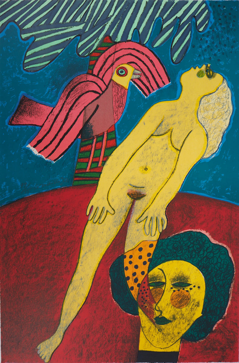 Guillaume CORNEILLE : Nu jaune, Lithographie originale (vue générale) - Crédit photo : Galerie Art.Paris