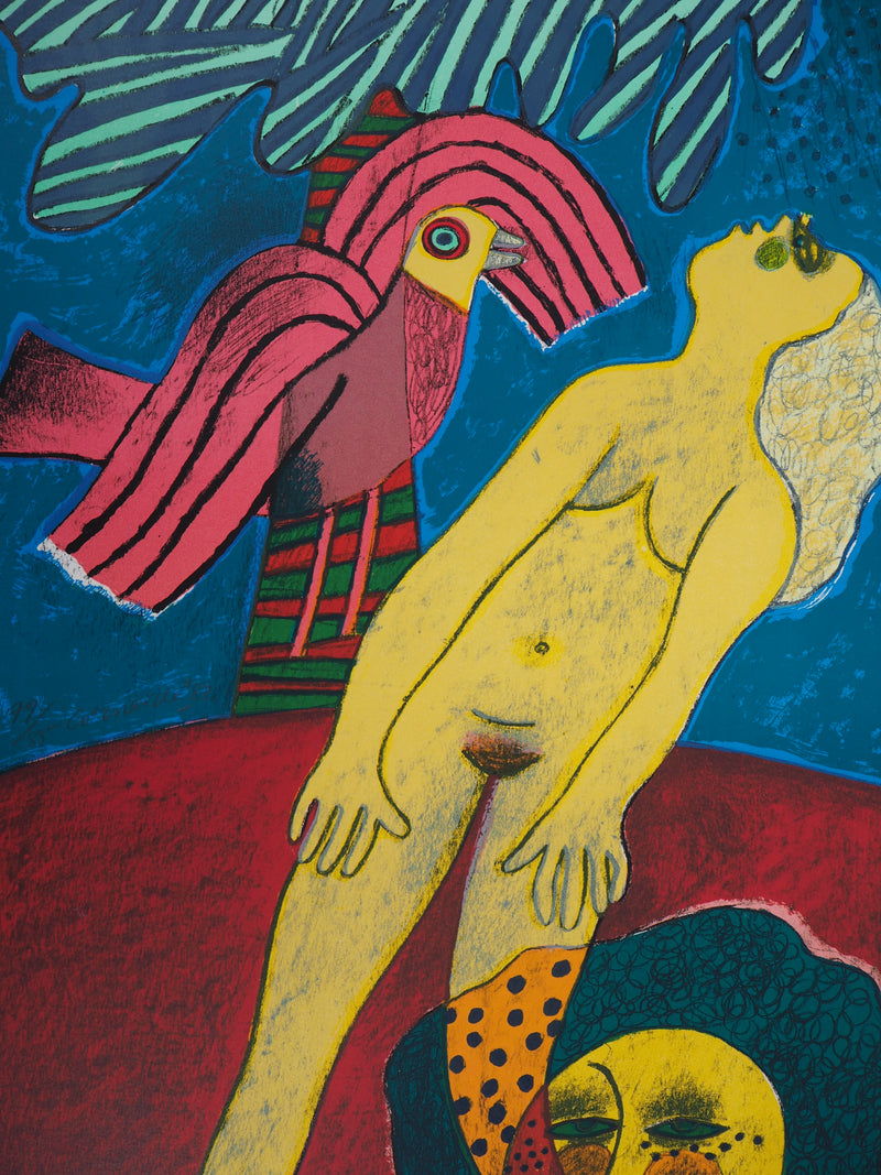 Guillaume CORNEILLE : Nu jaune, Lithographie originale (photo de détail 3) - Crédit photo : Galerie Art.Paris