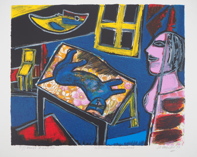 Guillaume CORNEILLE : Intérieur hollandais, Lithographie originale (photo de détail 3) - Crédit photo : Galerie Art.Paris