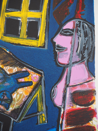 Guillaume CORNEILLE : Intérieur hollandais, Lithographie originale (photo de détail 6) - Crédit photo : Galerie Art.Paris
