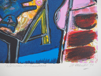 Guillaume CORNEILLE : Intérieur hollandais, Lithographie originale (photo de détail 2) - Crédit photo : Galerie Art.Paris