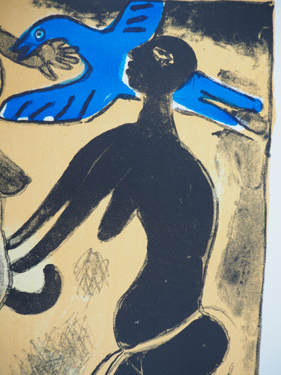Guillaume CORNEILLE : Figures féminines et animaux, Lithographie originale (photo de détail 6) - Crédit photo : Galerie Art.Paris