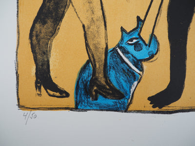 Guillaume CORNEILLE : Figures féminines et animaux, Lithographie originale (photo de détail 7) - Crédit photo : Galerie Art.Paris