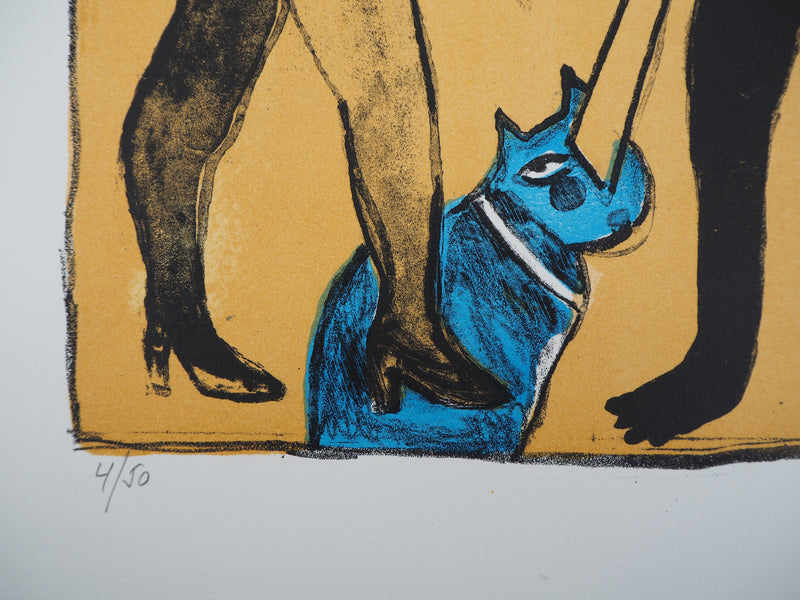 Guillaume CORNEILLE : Figures féminines et animaux, Lithographie originale (photo de détail 7) - Crédit photo : Galerie Art.Paris