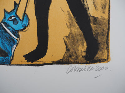 Guillaume CORNEILLE : Figures féminines et animaux, Lithographie originale (photo de détail 2) - Crédit photo : Galerie Art.Paris
