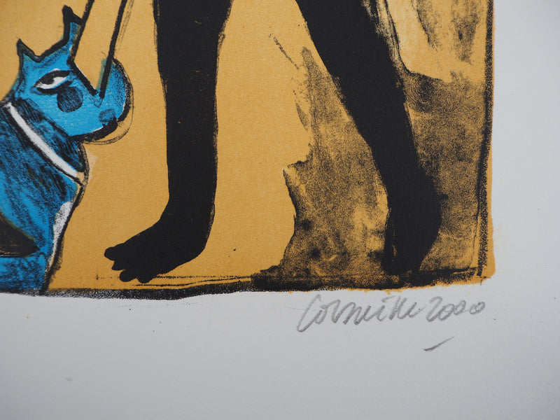 Guillaume CORNEILLE : Figures féminines et animaux, Lithographie originale (photo de détail 2) - Crédit photo : Galerie Art.Paris
