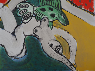 Guillaume CORNEILLE : Composition aux poissons, Lithographie originale (photo de détail 5) - Crédit photo : Galerie Art.Paris
