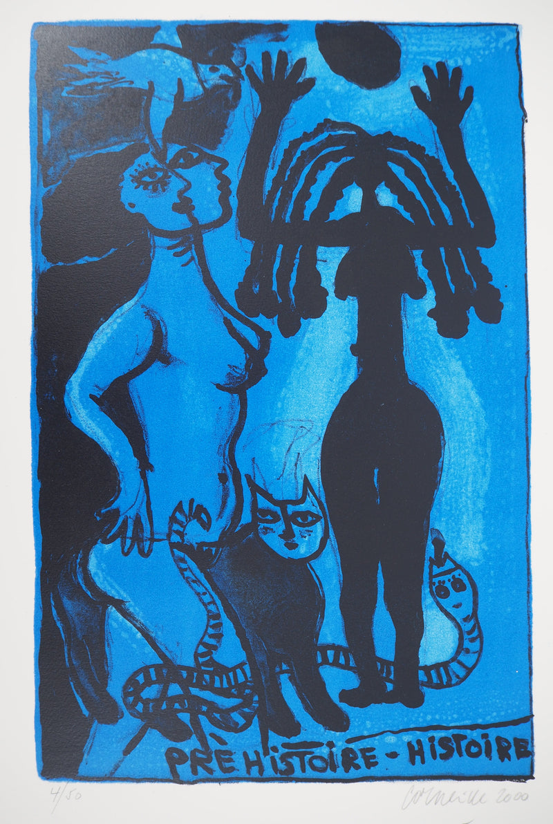 Guillaume CORNEILLE : Sorcières bleues, Lithographie originale (photo de détail 3) - Crédit photo : Galerie Art.Paris