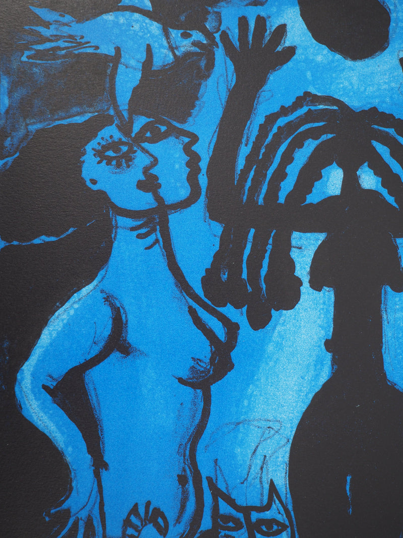 Guillaume CORNEILLE : Sorcières bleues, Lithographie originale (photo de détail 5) - Crédit photo : Galerie Art.Paris