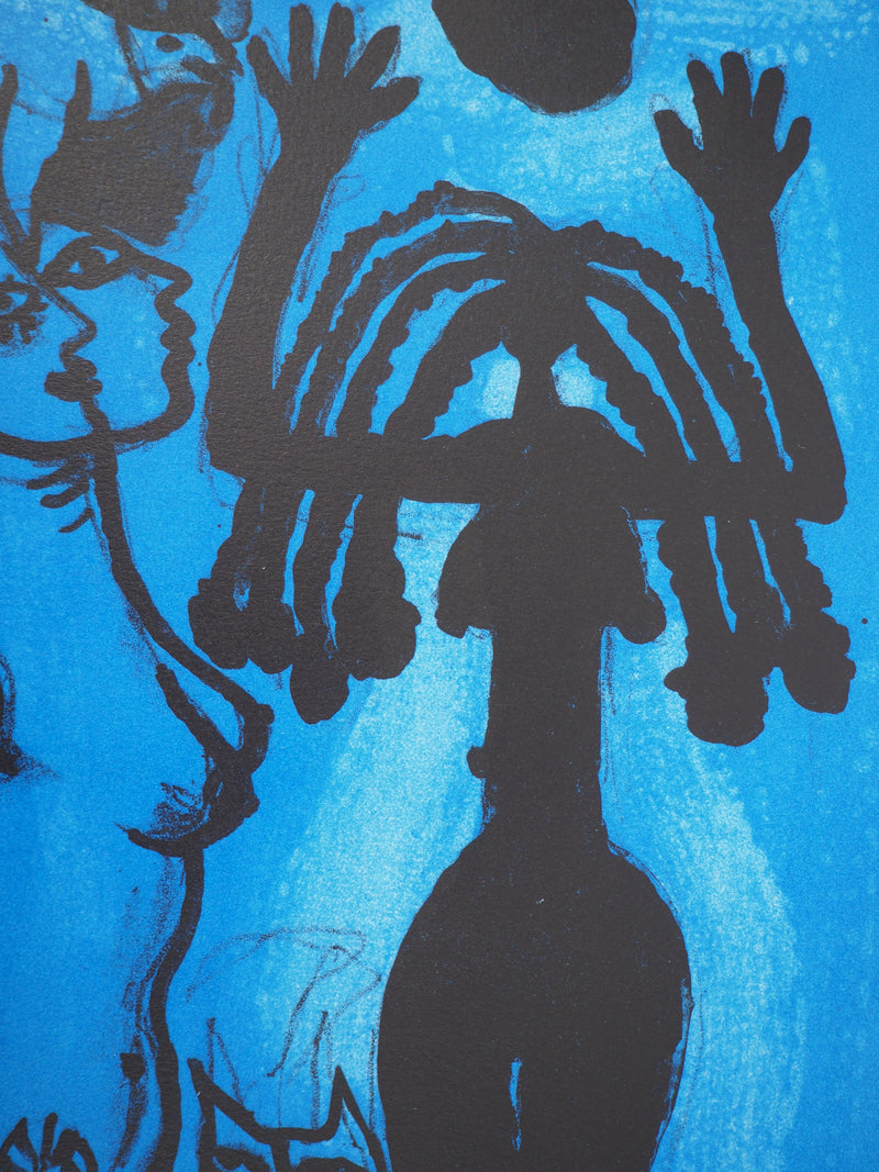 Guillaume CORNEILLE : Sorcières bleues, Lithographie originale (photo de détail 6) - Crédit photo : Galerie Art.Paris