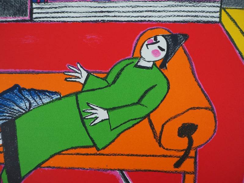 Guillaume CORNEILLE : Repos au clair de lune, Lithographie originale (photo de détail 5) - Crédit photo : Galerie Art.Paris