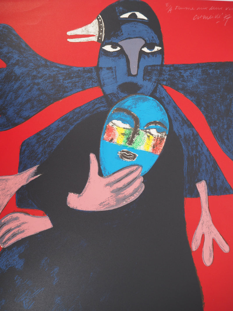 Guillaume CORNEILLE : Femme aux deux visages, Lithographie originale (photo de détail 3) - Crédit photo : Galerie Art.Paris
