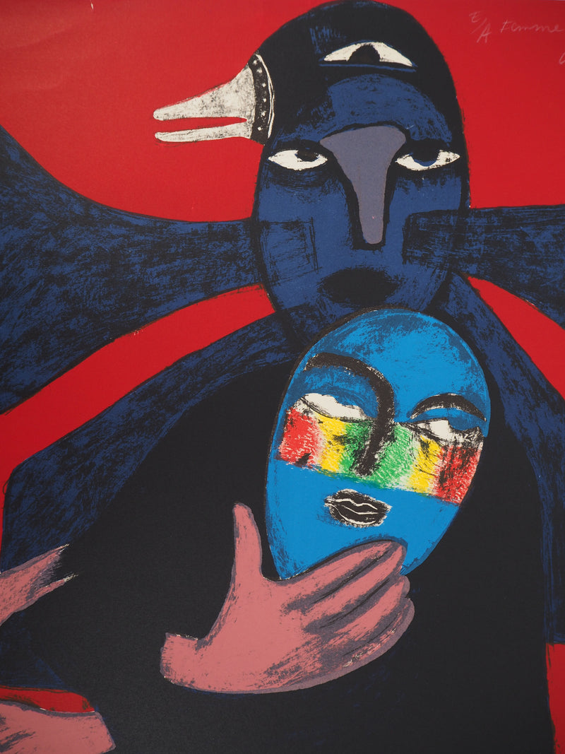 Guillaume CORNEILLE : Femme aux deux visages, Lithographie originale (photo de détail 4) - Crédit photo : Galerie Art.Paris