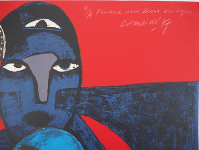 Guillaume CORNEILLE : Femme aux deux visages, Lithographie originale (photo de détail 2) - Crédit photo : Galerie Art.Paris