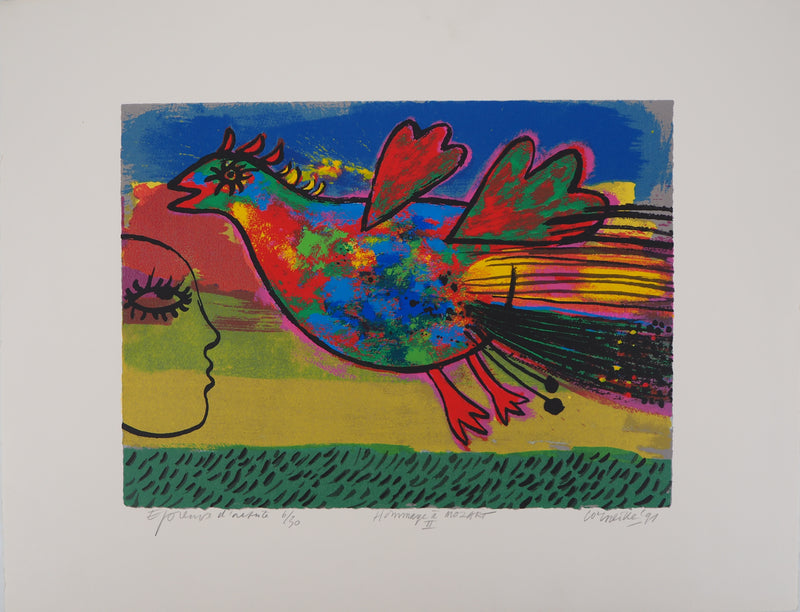 Guillaume CORNEILLE : Hommage à Mozart II, Lithographie originale (vue générale) - Crédit photo : Galerie Art.Paris