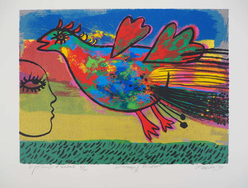 Guillaume CORNEILLE : Hommage à Mozart II, Lithographie originale (photo de détail 3) - Crédit photo : Galerie Art.Paris