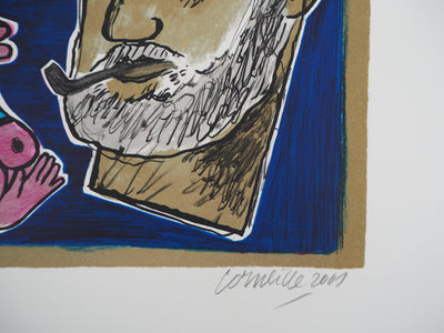 Guillaume CORNEILLE : La sirène et le marin, Lithographie originale (photo de détail 2) - Crédit photo : Galerie Art.Paris