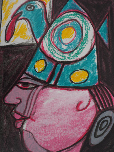 Guillaume CORNEILLE : Clown aux grosses joues, Lithographie originale (photo de détail 4) - Crédit photo : Galerie Art.Paris