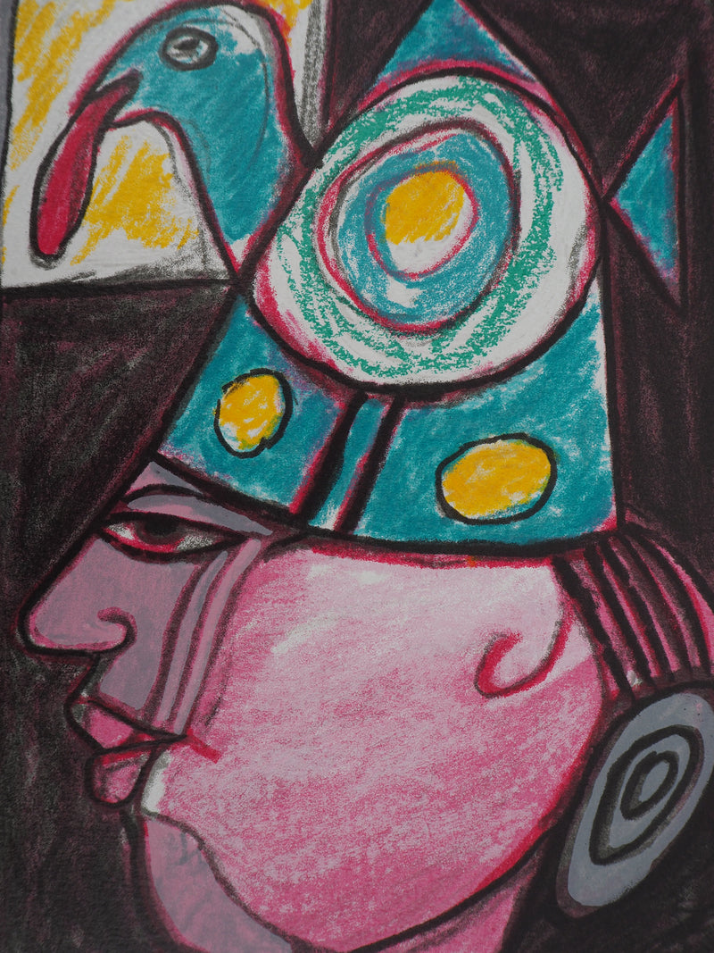 Guillaume CORNEILLE : Clown aux grosses joues, Lithographie originale (photo de détail 4) - Crédit photo : Galerie Art.Paris