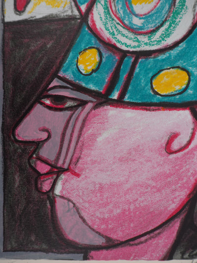 Guillaume CORNEILLE : Clown aux grosses joues, Lithographie originale (photo de détail 5) - Crédit photo : Galerie Art.Paris