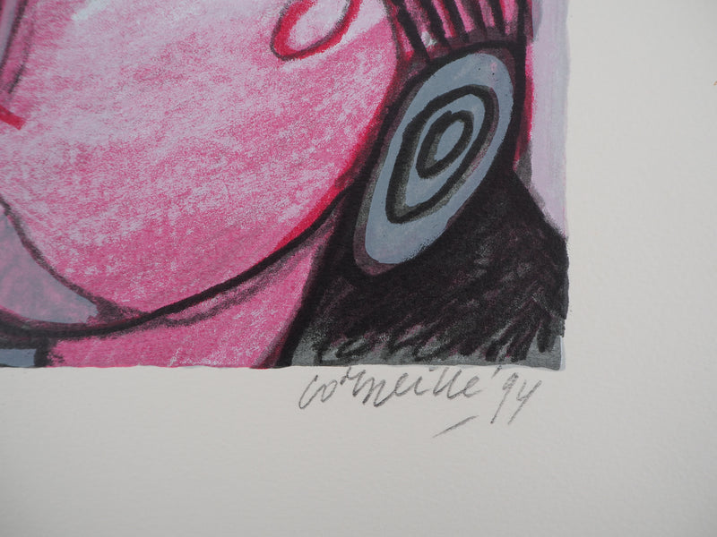 Guillaume CORNEILLE : Clown aux grosses joues, Lithographie originale (photo de détail 2) - Crédit photo : Galerie Art.Paris
