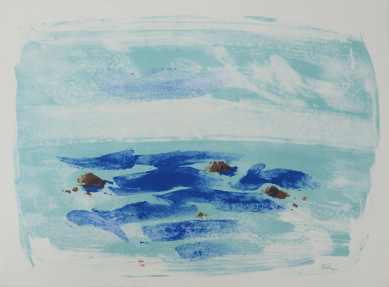 Jean HELION : Reflets marins, Lithographie originale signée au crayon