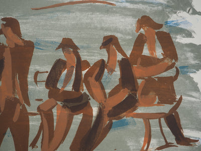 Jean HELION : Silhouettes de marins, Lithographie originale signée au crayon