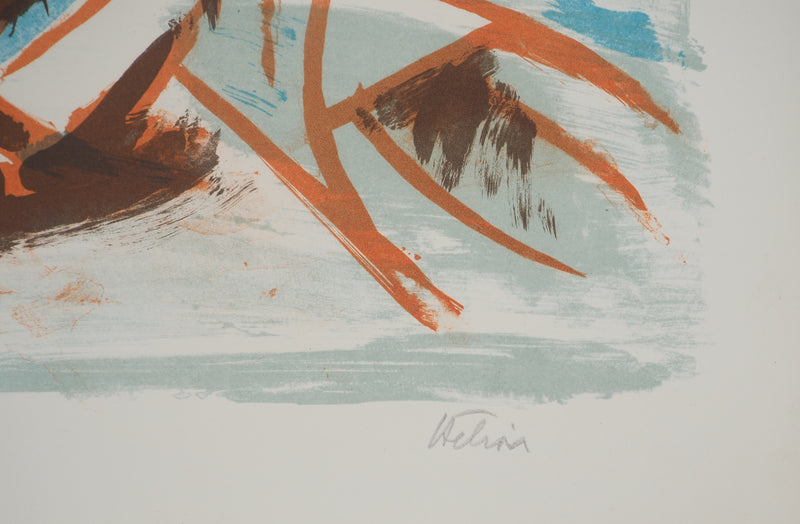 Jean HELION: Sea, time to embark, Original lithograph signed in pencil